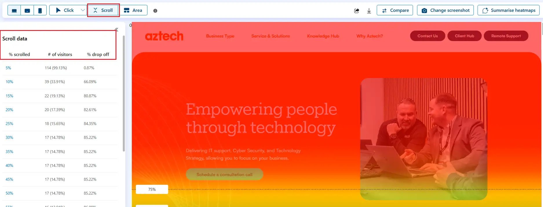 clarity-scroll-heatmap-screenshot
