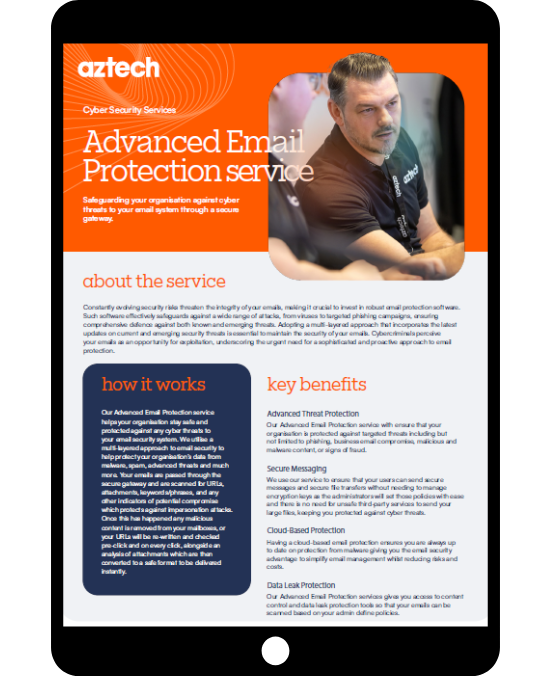 Advanced Email Protection service - Tablet Datasheet