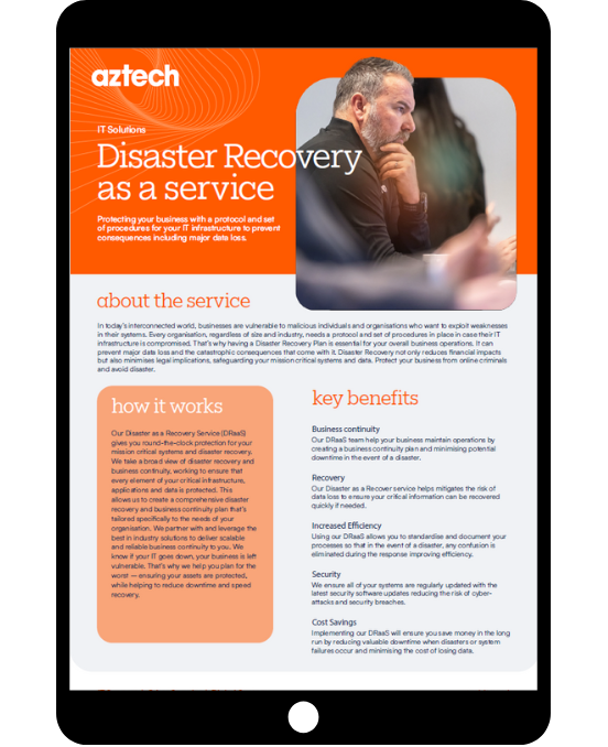 Disaster Recovery as a Service Datasheet
