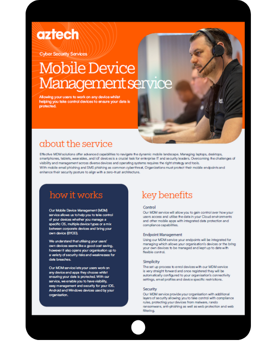 Mobile Device Management Service - Tablet Datasheet