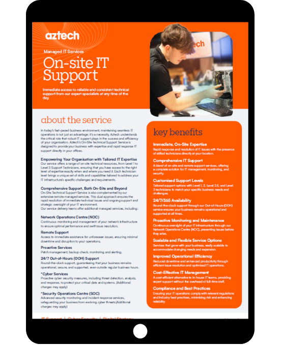 Onsite IT Support Service Datasheet