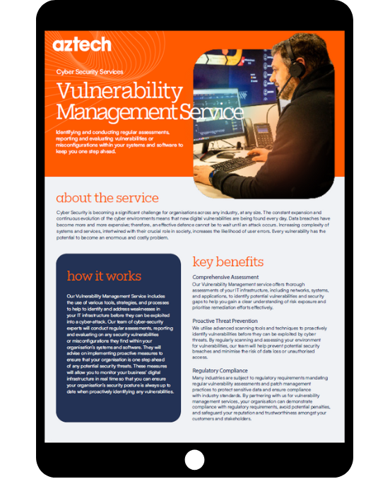 Vulnerability Management Service - Tablet Datasheet